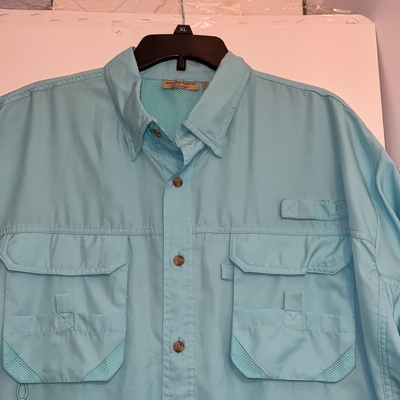 Rugged earth outfitters men’s 100% polyester shirt, sz large EUC Teal - Picture 3 of 10